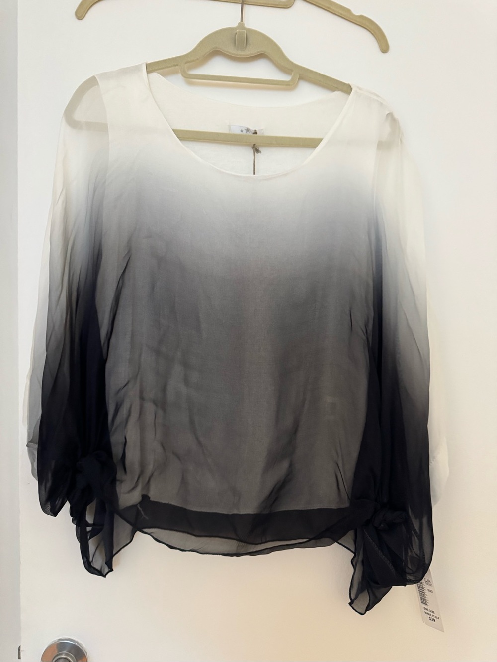 Shyloh Ombre Sheer Blouse & Pants, Black and White OS.
